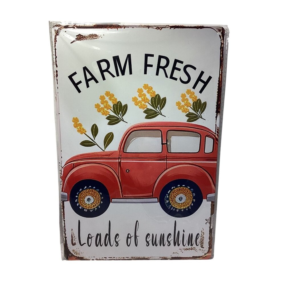 12 X 8 Tin Retro Golden Era Signage  Farm Fresh New Sealed